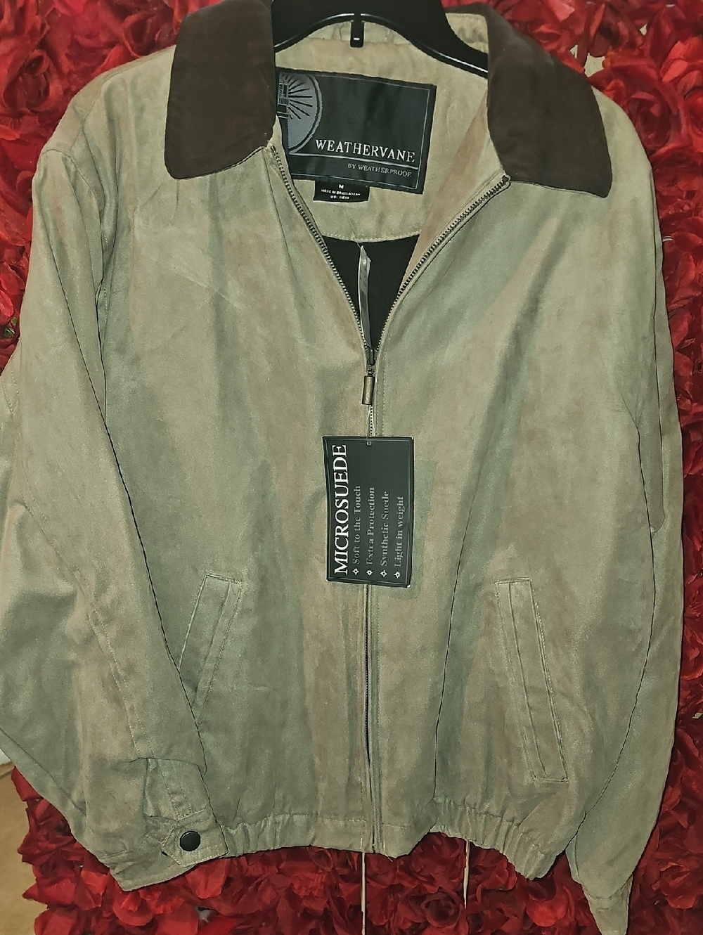 Weathervane Weatheproof NWTWillow Microsuede Bomber with Dk. Brown Collar Size M